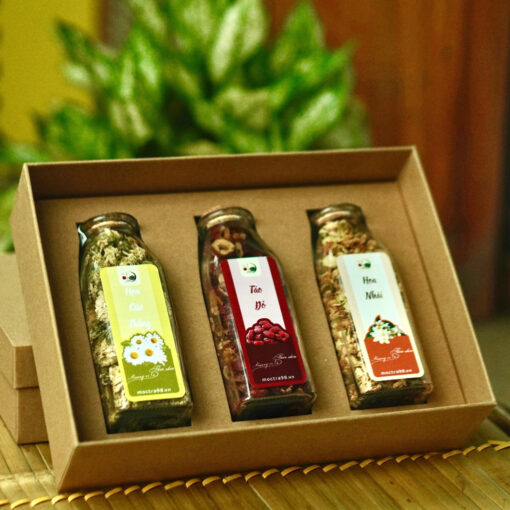 Combo 3 Lọ Trà Hoa Sấy Khô - Hoa Cúc, Hoa Hồng, Hoa Đậu Biếc